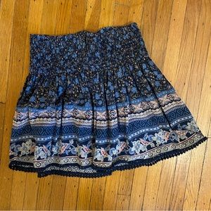 Hollister Navy/Floral Mini Skirt